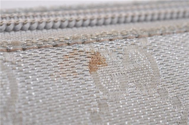 Authentic GUCCI Shoulder Cross Body Bag GG Canvas Leather 145857 Silver 0748F