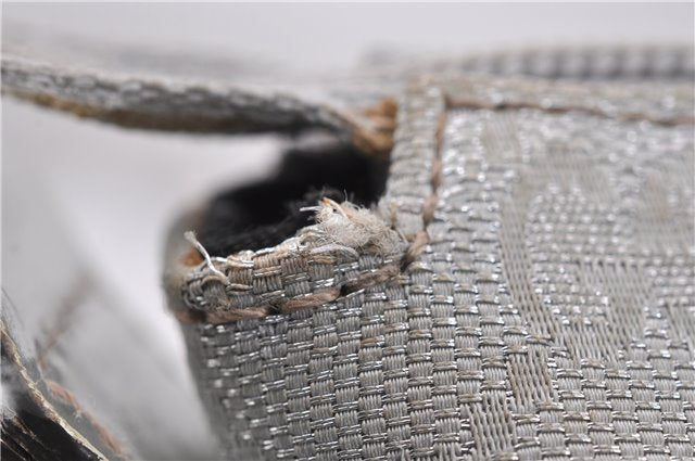 Authentic GUCCI Shoulder Cross Body Bag GG Canvas Leather 145857 Silver 0748F