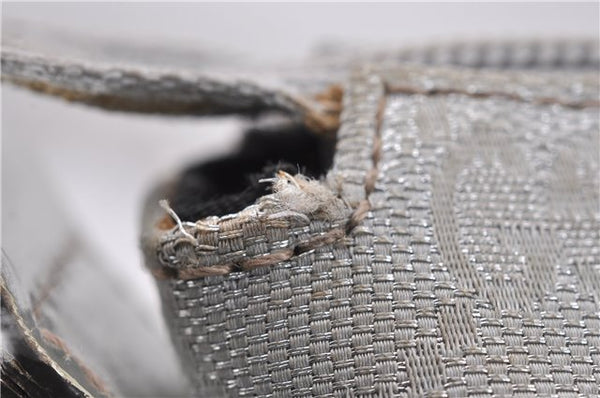 Authentic GUCCI Shoulder Cross Body Bag GG Canvas Leather 145857 Silver 0748F