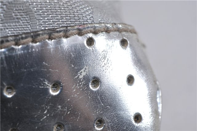 Authentic GUCCI Shoulder Cross Body Bag GG Canvas Leather 145857 Silver 0748F