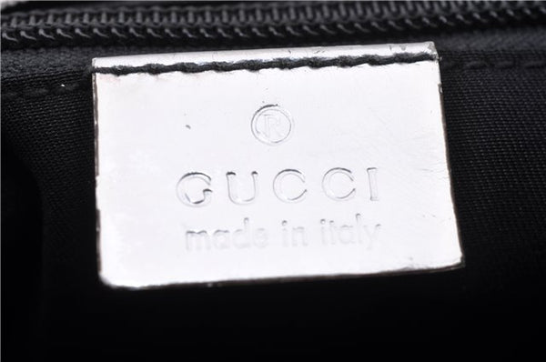 Authentic GUCCI Shoulder Cross Body Bag GG Canvas Leather 145857 Silver 0748F