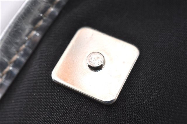 Authentic GUCCI Shoulder Cross Body Bag GG Canvas Leather 145857 Silver 0748F