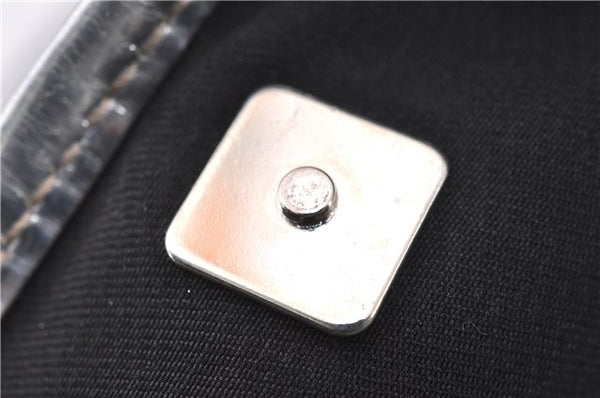 Authentic GUCCI Shoulder Cross Body Bag GG Canvas Leather 145857 Silver 0748F