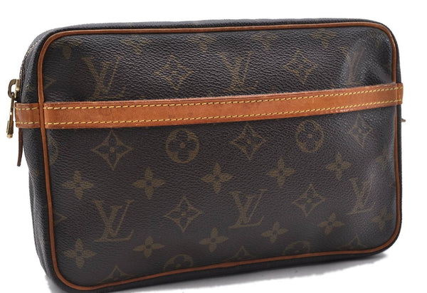 Authentic Louis Vuitton Monogram Compiegne 23 Clutch Hand Bag M51847 LV 0753D