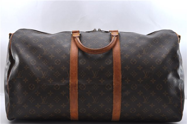 Auth Louis Vuitton Monogram Keepall Bandouliere 55 Boston Bag M41414 LV 0758D