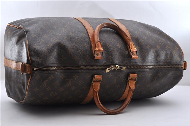 Auth Louis Vuitton Monogram Keepall Bandouliere 55 Boston Bag M41414 LV 0758D