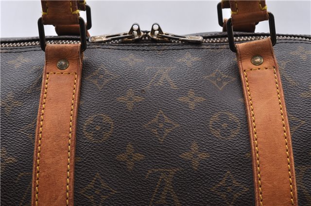 Auth Louis Vuitton Monogram Keepall Bandouliere 55 Boston Bag M41414 LV 0758D