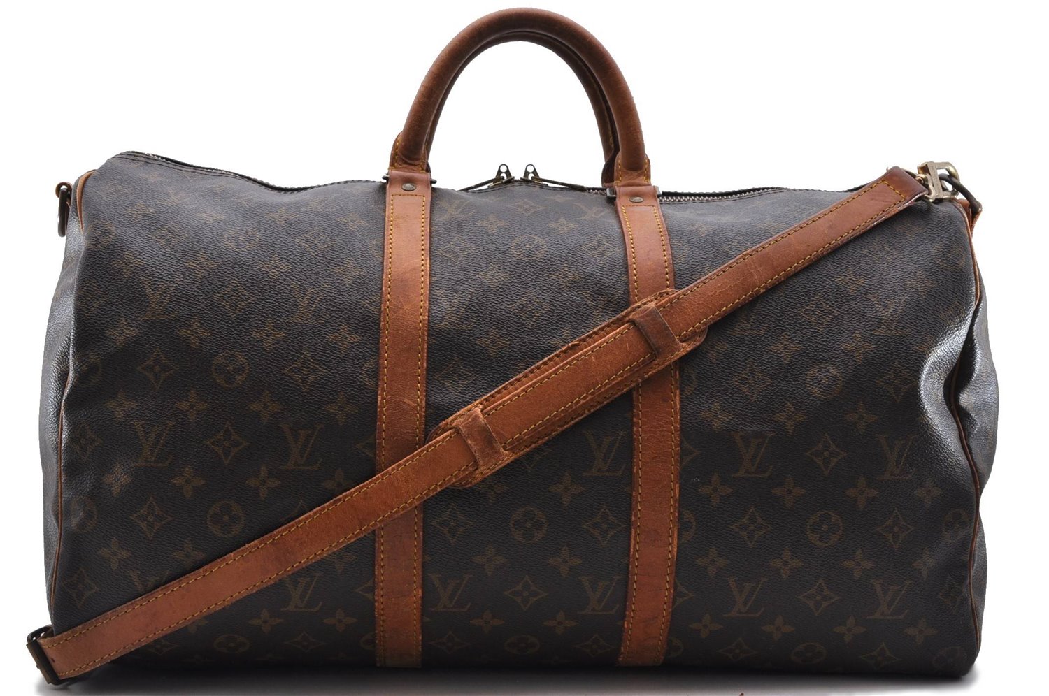 Auth Louis Vuitton Monogram Keepall Bandouliere 50 Boston Bag M41416 LV 0761D