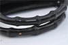 Authentic GUCCI Bamboo Shoulder Hand Bag GG Nylon Leather 0021010 Black 0762F