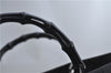 Authentic GUCCI Bamboo Shoulder Hand Bag GG Nylon Leather 0021010 Black 0762F