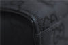 Authentic GUCCI Bamboo Shoulder Hand Bag GG Nylon Leather 0021010 Black 0762F