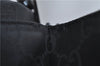 Authentic GUCCI Bamboo Shoulder Hand Bag GG Nylon Leather 0021010 Black 0762F