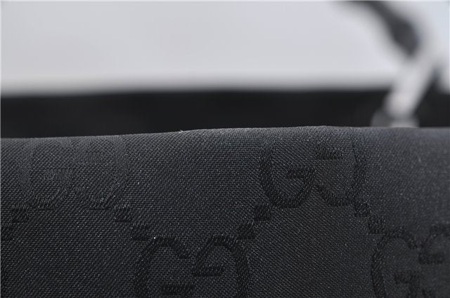 Authentic GUCCI Bamboo Shoulder Hand Bag GG Nylon Leather 0021010 Black 0762F