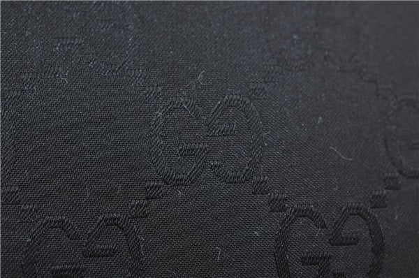 Authentic GUCCI Bamboo Shoulder Hand Bag GG Nylon Leather 0021010 Black 0762F