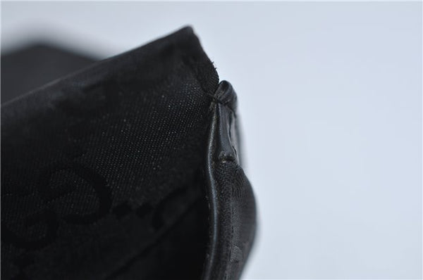Authentic GUCCI Bamboo Shoulder Hand Bag GG Nylon Leather 0021010 Black 0762F