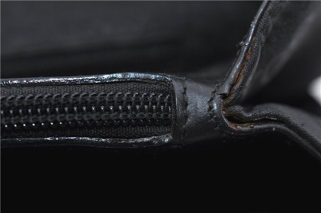 Authentic GUCCI Bamboo Shoulder Hand Bag GG Nylon Leather 0021010 Black 0762F