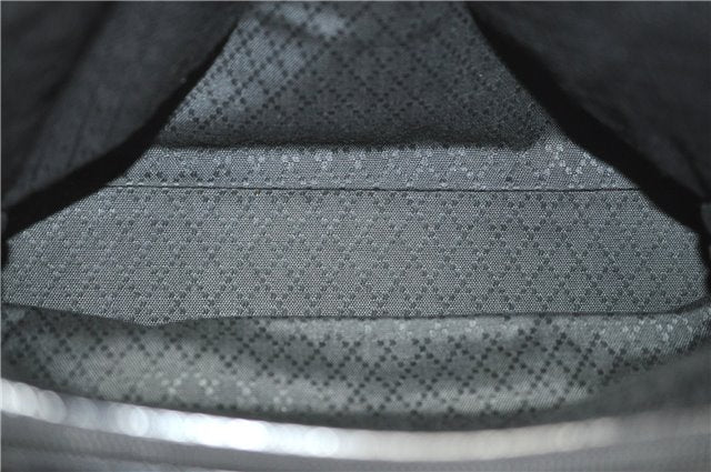 Authentic GUCCI Bamboo Shoulder Hand Bag GG Nylon Leather 0021010 Black 0762F