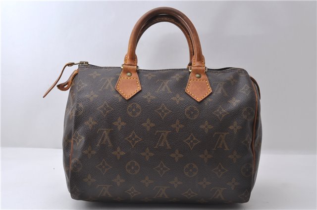 Authentic Louis Vuitton Monogram Speedy 25 Hand Bag M41528 LV 0766D