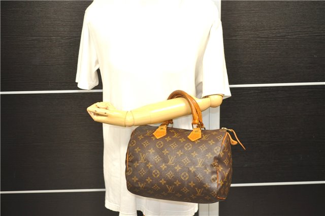 Authentic Louis Vuitton Monogram Speedy 25 Hand Bag M41528 LV 0766D