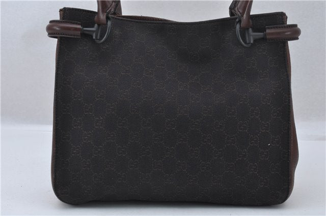 Authentic GUCCI Vintage Shoulder Tote Bag GG Canvas Leather 101971 Brown 0775F