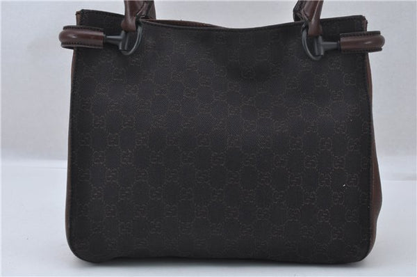 Authentic GUCCI Vintage Shoulder Tote Bag GG Canvas Leather 101971 Brown 0775F
