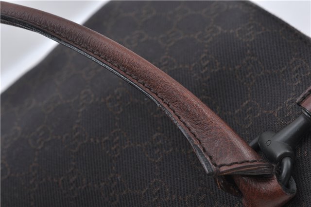 Authentic GUCCI Vintage Shoulder Tote Bag GG Canvas Leather 101971 Brown 0775F