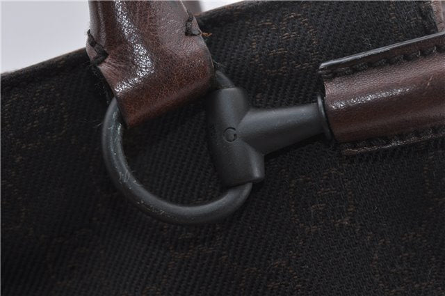 Authentic GUCCI Vintage Shoulder Tote Bag GG Canvas Leather 101971 Brown 0775F