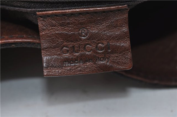 Authentic GUCCI Vintage Shoulder Tote Bag GG Canvas Leather 101971 Brown 0775F