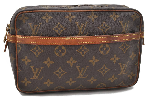 Authentic Louis Vuitton Monogram Compiegne 23 Clutch Hand Bag M51847 LV 0777D