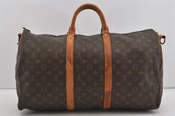 Auth Louis Vuitton Monogram Keepall Bandouliere 50 Boston Bag Old Model LV 0777I
