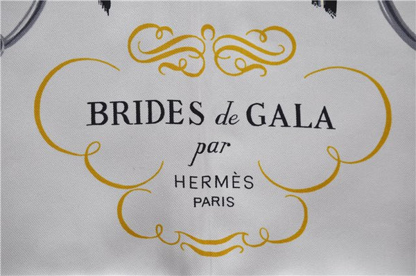 Authentic HERMES Carre 90 Scarf "BRIDES de GALA" Silk Black 0779E