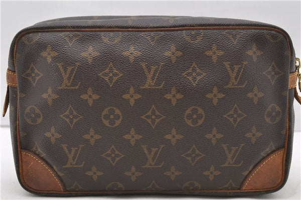 Authentic Louis Vuitton Monogram Compiegne 28 Clutch Hand Bag M51845 LV 0781D