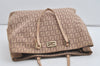 Authentic FENDI Vintage Zucchino Hand Bag Purse Canvas Leather Pink 0781I