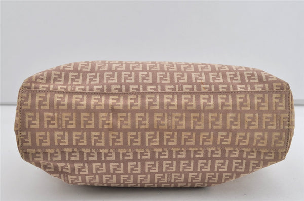 Authentic FENDI Vintage Zucchino Hand Bag Purse Canvas Leather Pink 0781I
