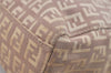 Authentic FENDI Vintage Zucchino Hand Bag Purse Canvas Leather Pink 0781I