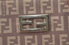 Authentic FENDI Vintage Zucchino Hand Bag Purse Canvas Leather Pink 0781I