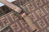 Authentic FENDI Vintage Zucchino Hand Bag Purse Canvas Leather Pink 0781I