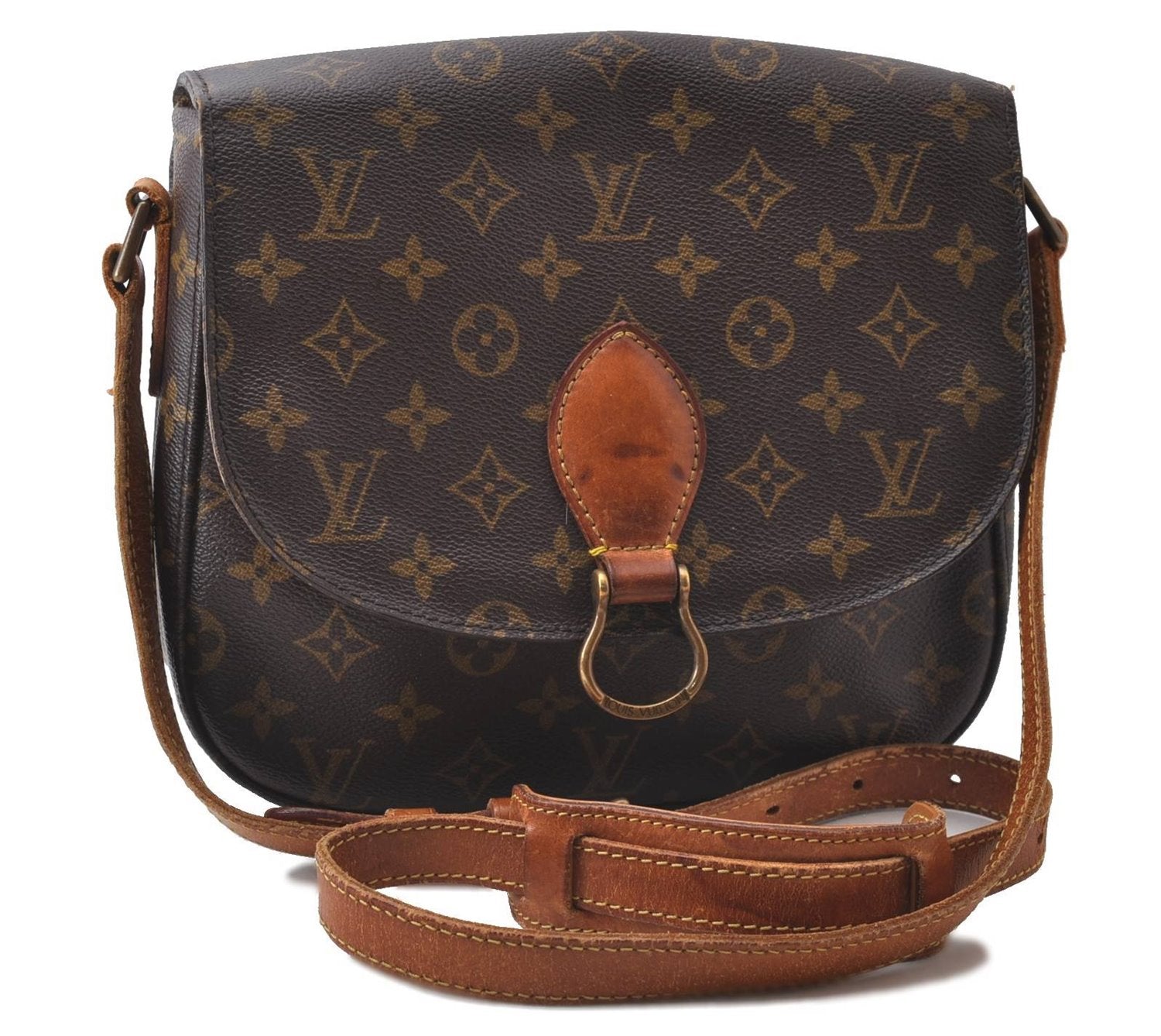 Auth Louis Vuitton Monogram Saint Cloud GM Shoulder Cross Bag M51242 LV 0782D