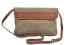 Authentic FENDI Zucchino Shoulder Cross Bag Canvas Leather Beige Brown 0785B