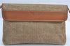 Authentic FENDI Zucchino Shoulder Cross Bag Canvas Leather Beige Brown 0785B