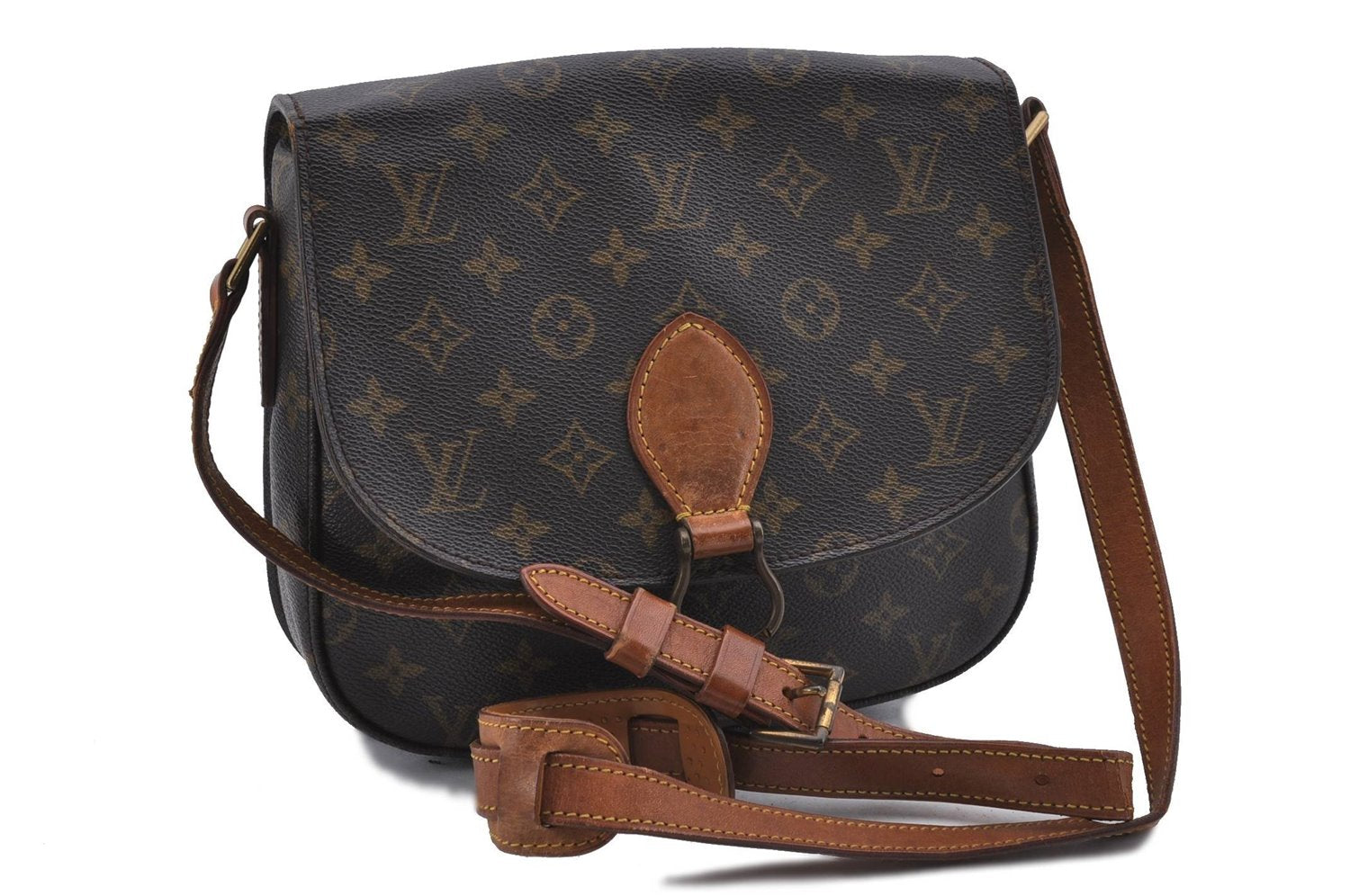 Auth Louis Vuitton Monogram Saint Cloud GM Shoulder Cross Bag M51242 LV 0790D