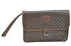 Authentic CELINE Macadam Blason Pattern Clutch Hand Bag PVC Leather Brown 0799F