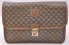 Authentic CELINE Macadam Blason Pattern Clutch Hand Bag PVC Leather Brown 0799F