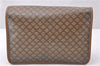 Authentic CELINE Macadam Blason Pattern Clutch Hand Bag PVC Leather Brown 0799F