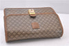 Authentic CELINE Macadam Blason Pattern Clutch Hand Bag PVC Leather Brown 0799F