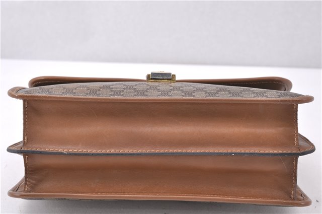 Authentic CELINE Macadam Blason Pattern Clutch Hand Bag PVC Leather Brown 0799F