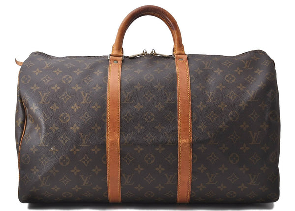 Authentic Louis Vuitton Monogram Keepall 50 Boston Bag M41426 LV 0800D