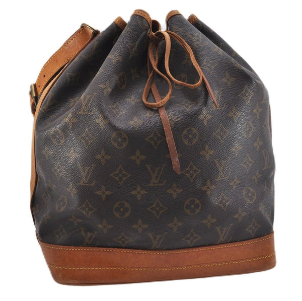 Authentic Louis Vuitton Monogram Noe Shoulder Drawstring Bag M42224 LV 0800F