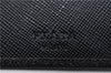 Authentic PRADA Saffiano Vintage Leather Bifold Wallet Purse Black 0803F