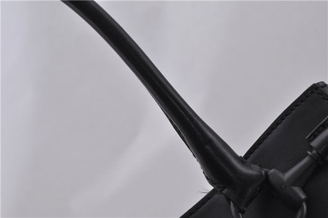 Authentic GUCCI Horsebit Shoulder Tote Bag Purse Leather 101971 Black 0811F